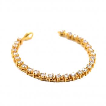 Nickel-Free Gold Plated Zircon  Stone Seated Bracelet 